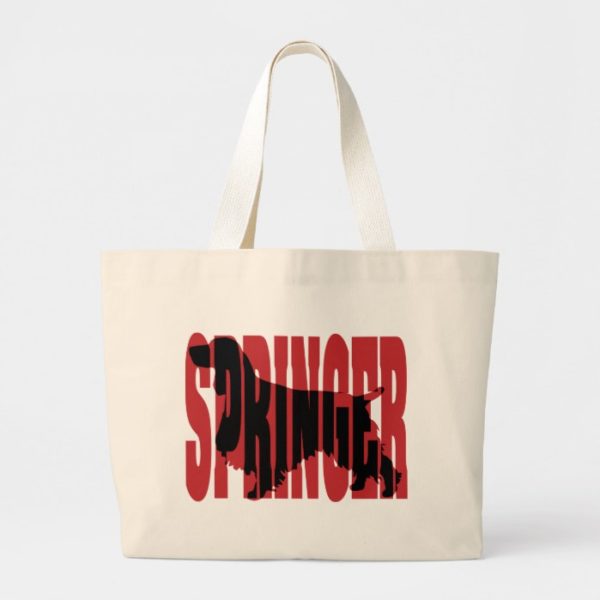 Springer Spaniel silhouette Large Tote Bag