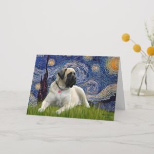 Starry Night - Bull Mastiff (lying down) Card