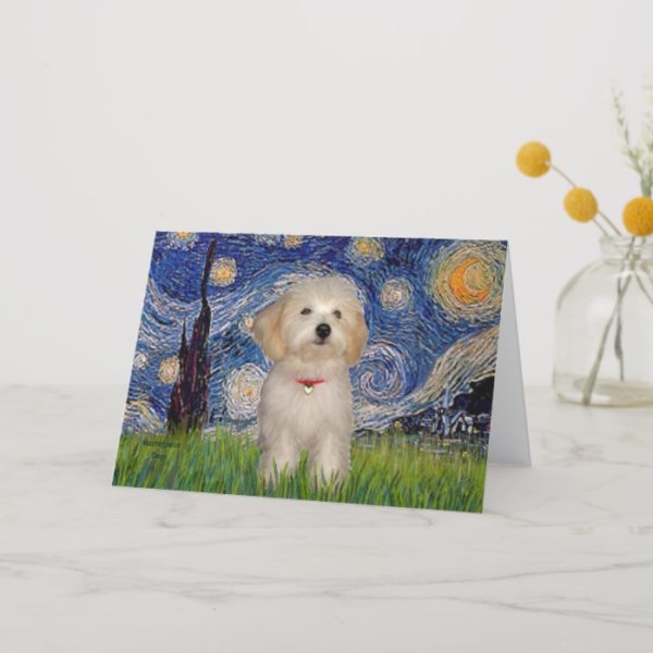 Starry Night - Havanese Puppy Card