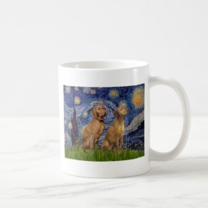 Starry Night - Two Vizslas Coffee Mug