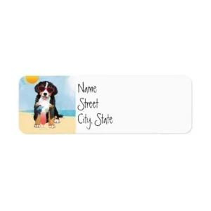 Summer Bernese Mountain Dog Label