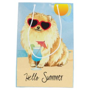 Summer Pomeranian Medium Gift Bag