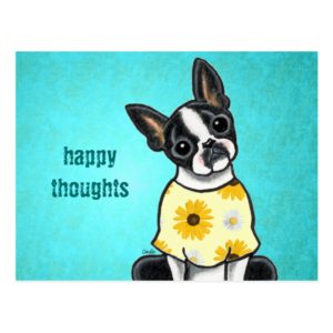 Sunny Boston Terrier Custom Message Postcard