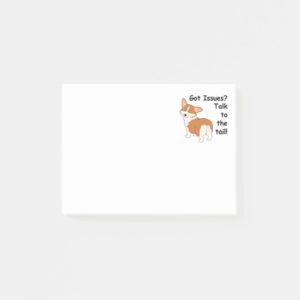 Talk to the Tail Welsh Corgi Post-it Notes