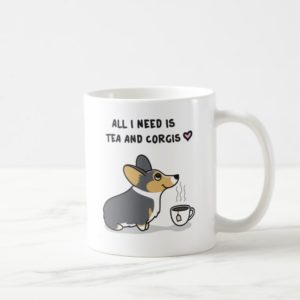 Tea & Corgis [black-headed tri2] Coffee Mug