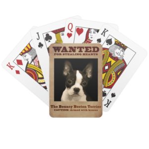 The Bouncy Boston Terrier Playing Cards