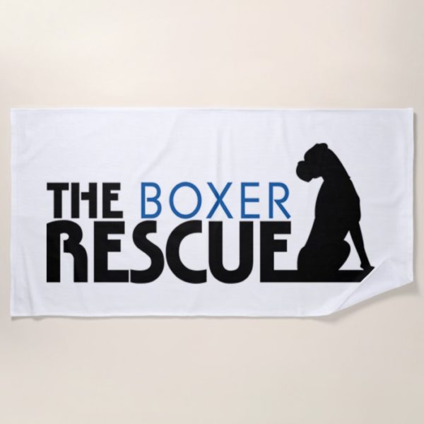 The Boxer Rescue Logo Beach Towel