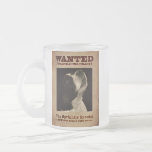 The Sprightly Springer Spaniel Frosted Glass Coffee Mug