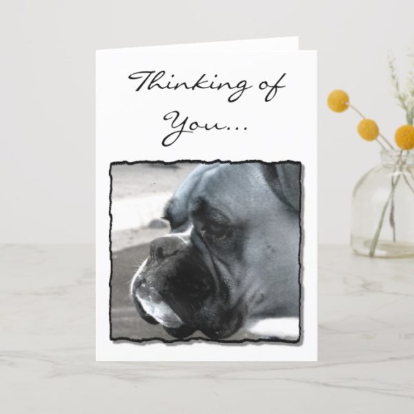 Thinking of You Boxer dog greeting card