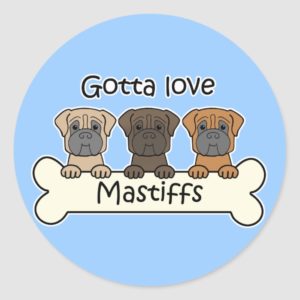 Three Mastiffs Classic Round Sticker