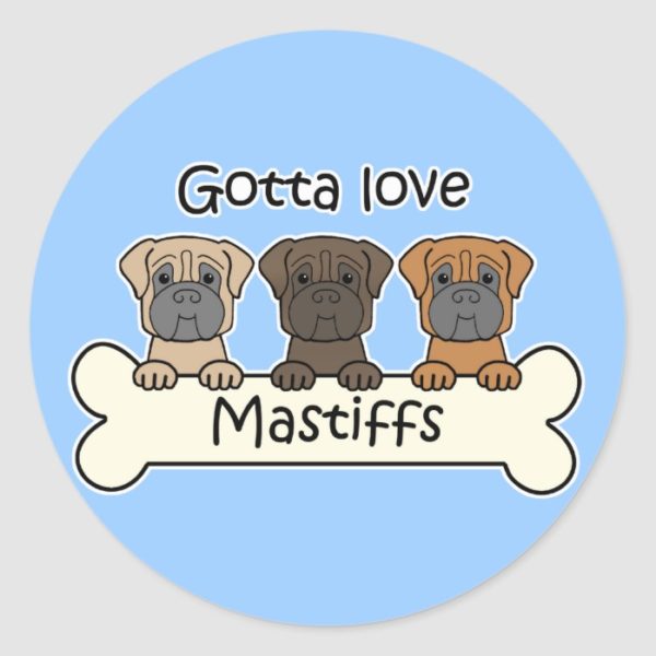 Three Mastiffs Classic Round Sticker