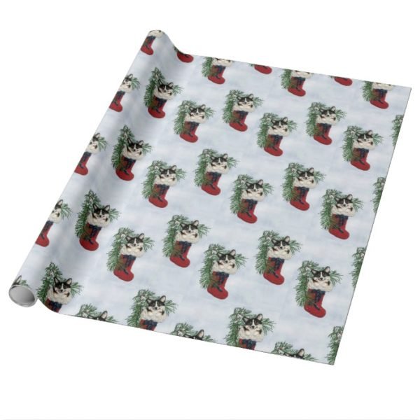 Tri-Color Corgi in Stocking Wrapping Paper