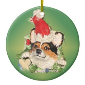 Tri-Color Santa Corgi Ornament