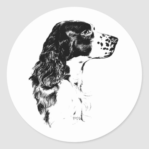 Vintage Art English Springer Spaniel Dog Sticker