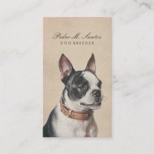 Vintage Dog Breeder Cool Animal Cream Professional Business Card