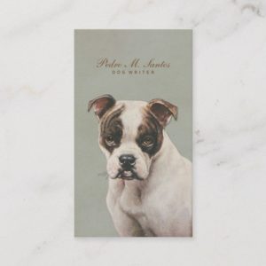 Vintage Dog Writer Cool Animal Simple Professional Business Card