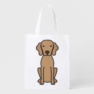 Vizsla Dog Cartoon Grocery Bag