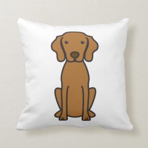 Vizsla Dog Cartoon Throw Pillow