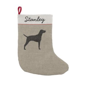 Vizsla Dog Silhouette Personalized Holiday Xmas Small Christmas Stocking