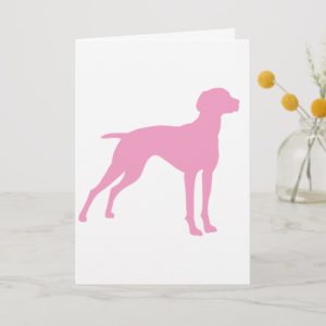 Vizsla Dog Silhouette (pink) Card