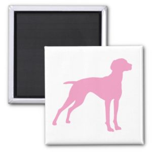 Vizsla Dog Silhouette (pink) Magnet