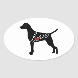 Vizsla Love Oval Sticker