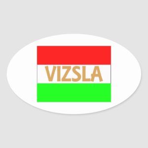 vizsla name on Hungary-Flag.jpg Oval Sticker