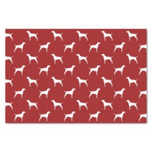 Vizsla Silhouettes Pattern Red Tissue Paper