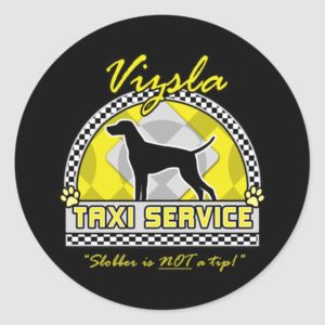 Vizsla Taxi Service Classic Round Sticker