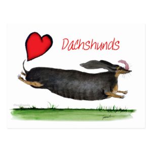 we luv dachshunds from Tony Fernandes Postcard