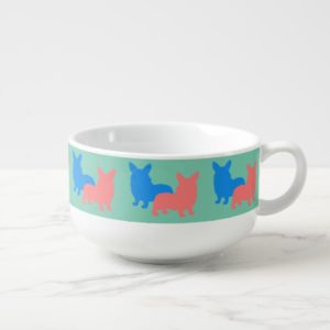 Welsh Corgis Silhouettes Soup Mug