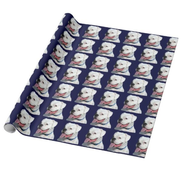 White Boxer dog Wrapping Paper