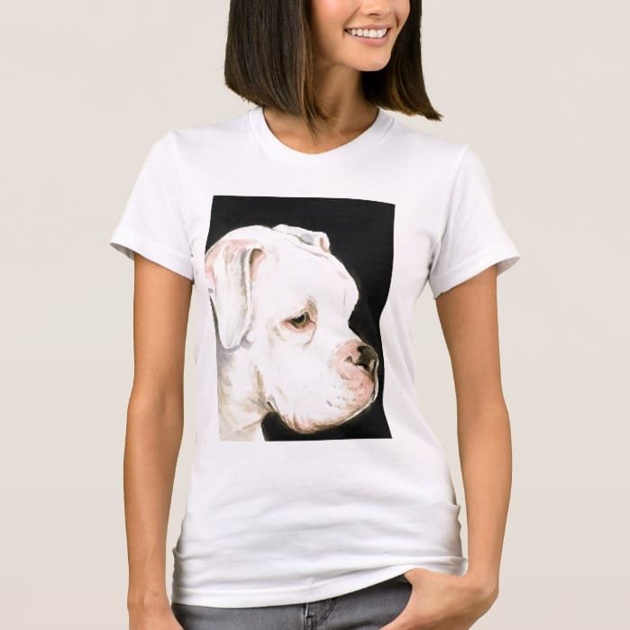 "White Boxer Profile" Art Reproduction T-shirt