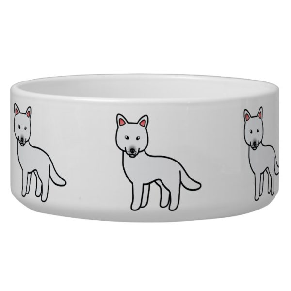 White Cartoon Siberian Husky Dog Bowl