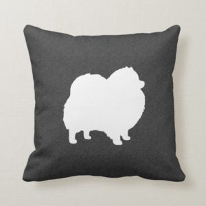 White Pomeranian Silhouette | Pommie Lover's Throw Pillow