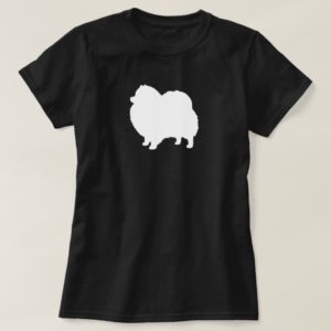 White Pomeranian Silhouette T-Shirt