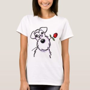White Schnauzer Sweetheart Rose T-Shirt