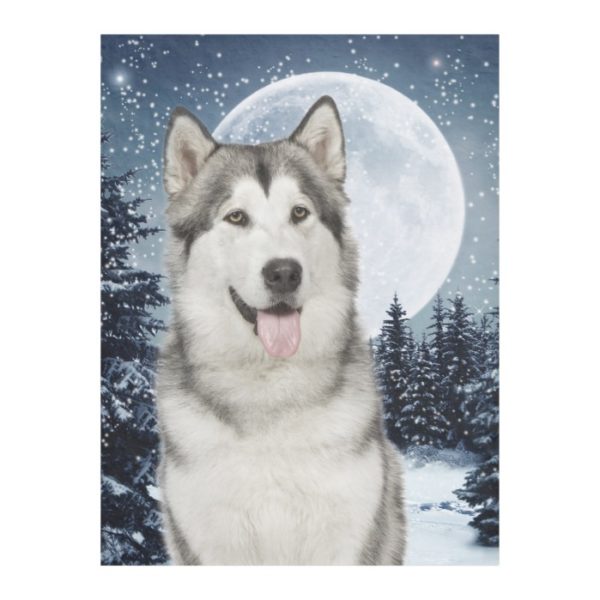 Winter Moon Husky Fleece Blanket
