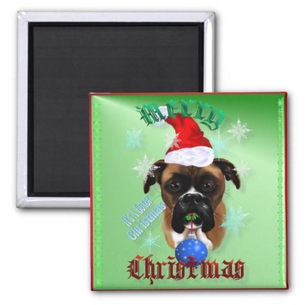 Wonderful-Christmas Boxer Dog Magnets