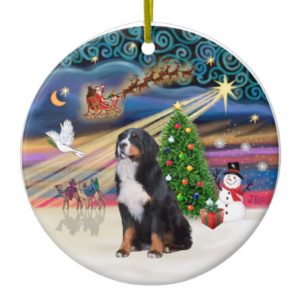 Xmas Magic - Bernese Mountain Dog 2 Ceramic Ornament