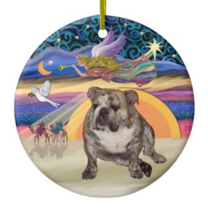 Xmas Star - English Bulldog 2 Ceramic Ornament