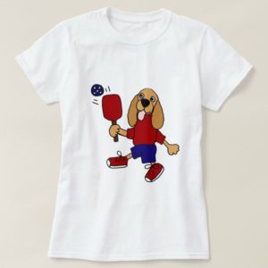 XX- Cocker Spaniel Playing Pickleball Cartoon T-Shirt